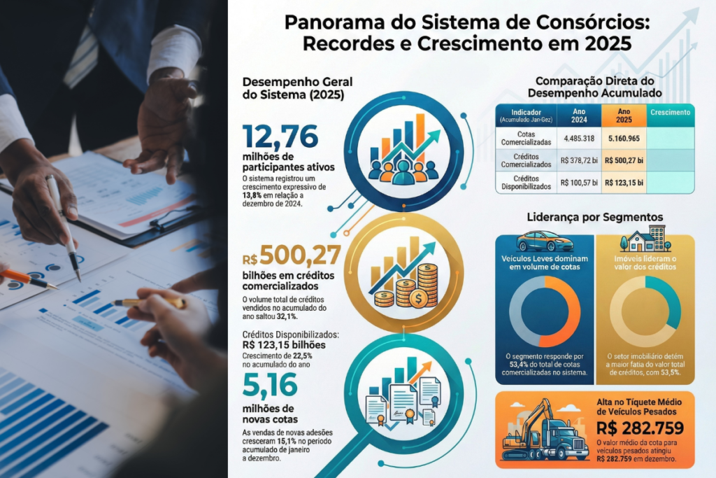 crescimento do sistema de consórcios no Brasil em 2025